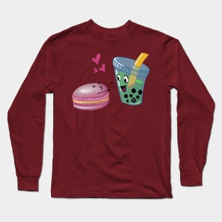 Macaron Loves Boba Long Sleeve T-Shirt